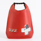 Red first aid kit bag with visible branding on a white background