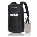 Black backpack with a smaller beige bag featuring 'iorybag' branding on a white background.