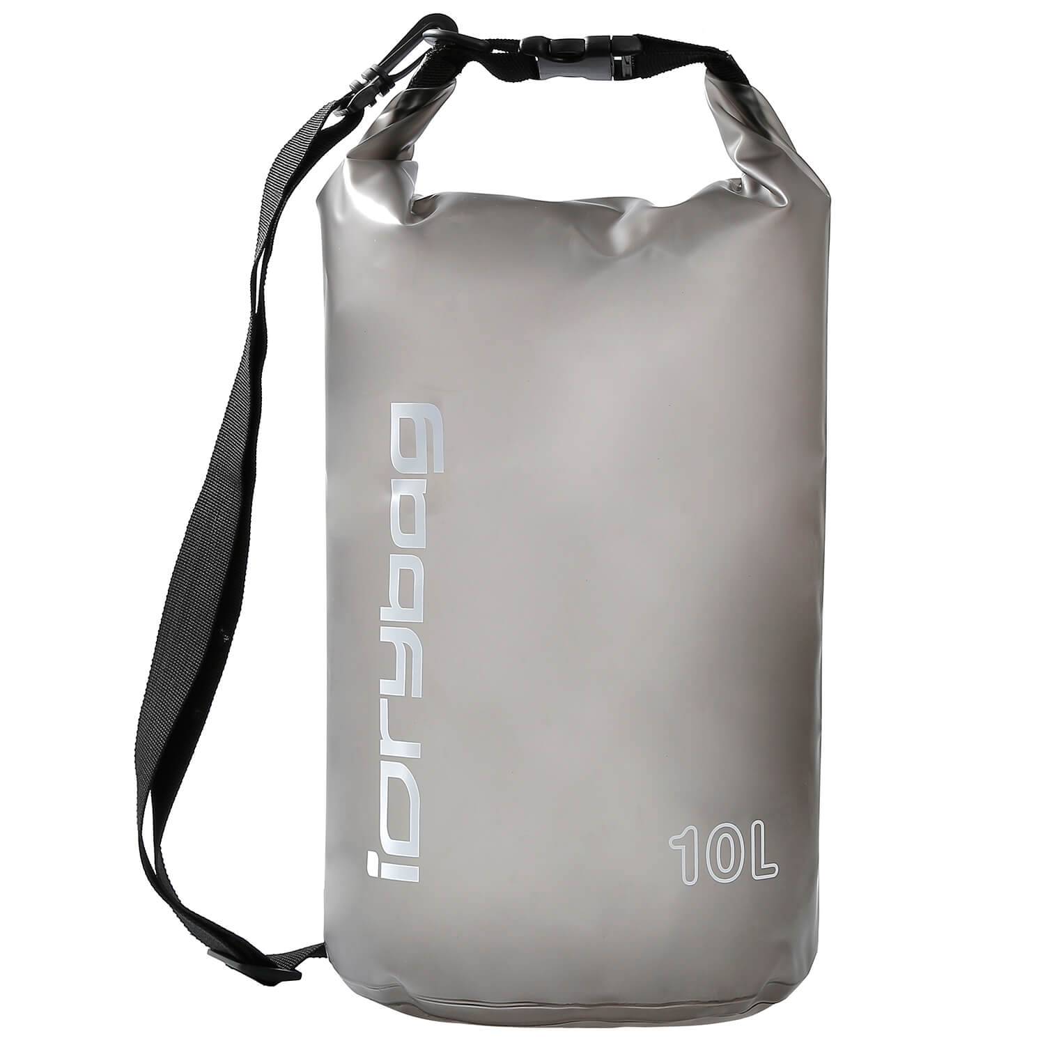 idrybag 10L Coffee brown dry bag with a strap on a white background