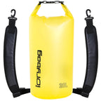idrybag 20L Yellow dry bag with black straps on a white background