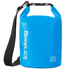 5L Blue dry bag with a strap and 'iDryBag' branding on a white background
