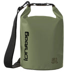 idrybag 5L Green dry bag with 'iDrybag' branding and a 5L capacity label on a white background